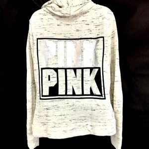 PINK Victoria’s Secret Logo Cream PullOver Hoodie